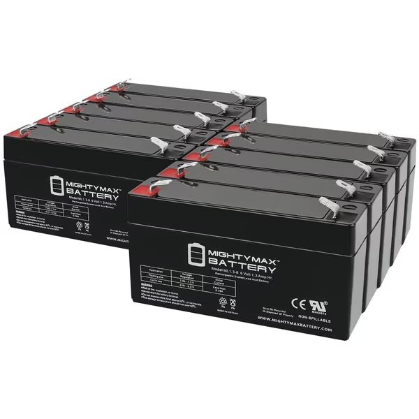 6V 1.3Ah SLA Replacement Battery Compatible with Saite BT-6M1.3AC - 10PK, Mighty Max Battery, Mfr#: MAX3985732